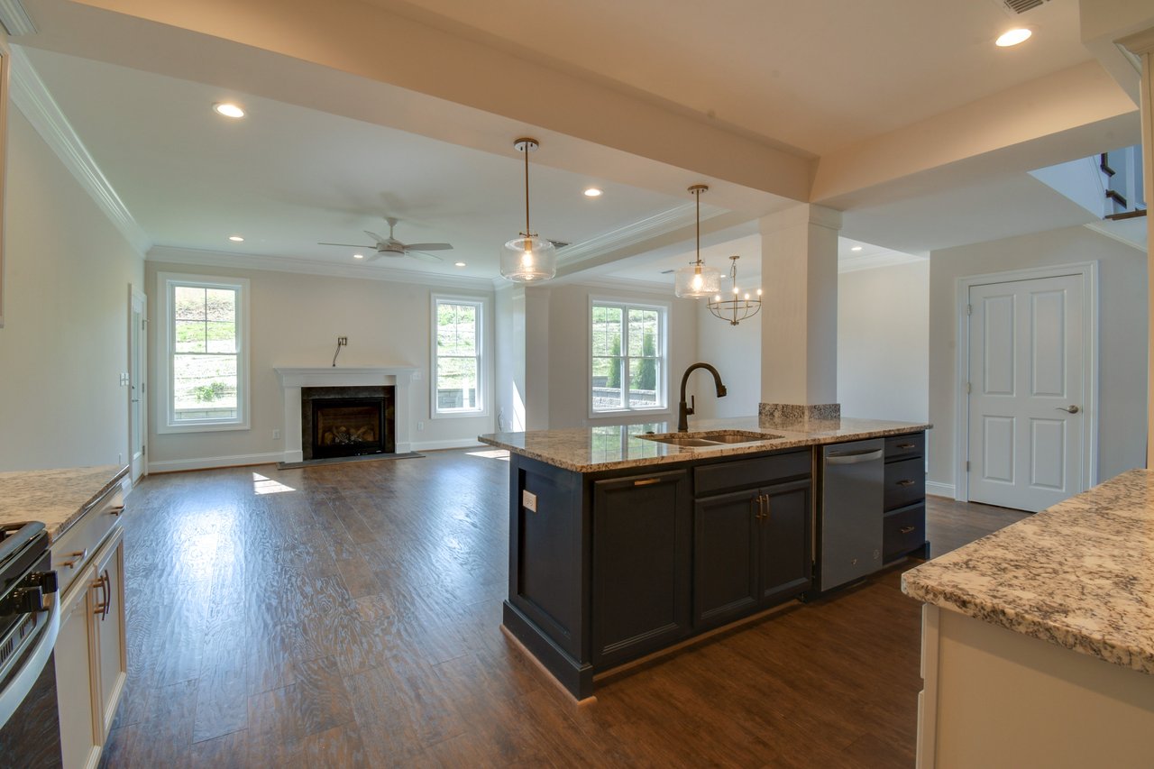 Old Oaks custom home side elevation